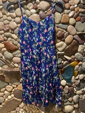 Womans Old Navy summer sundress size SP blue floral side zip