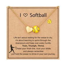 Softball Necklace Gifts for Girls & Teens - Sports Jewelry for Ages 8-14