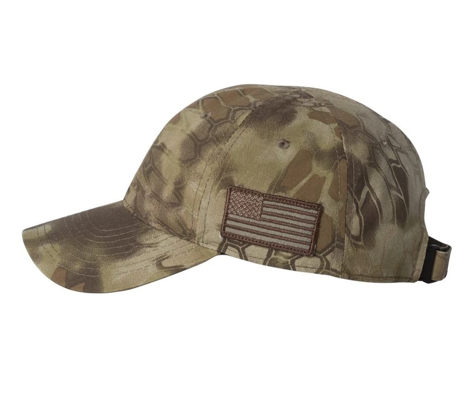 Outdoor Cap NEW Kryptek Camo Hat American Flag Patch Duck Canvas Adjustable Cap - Image 4 of 4