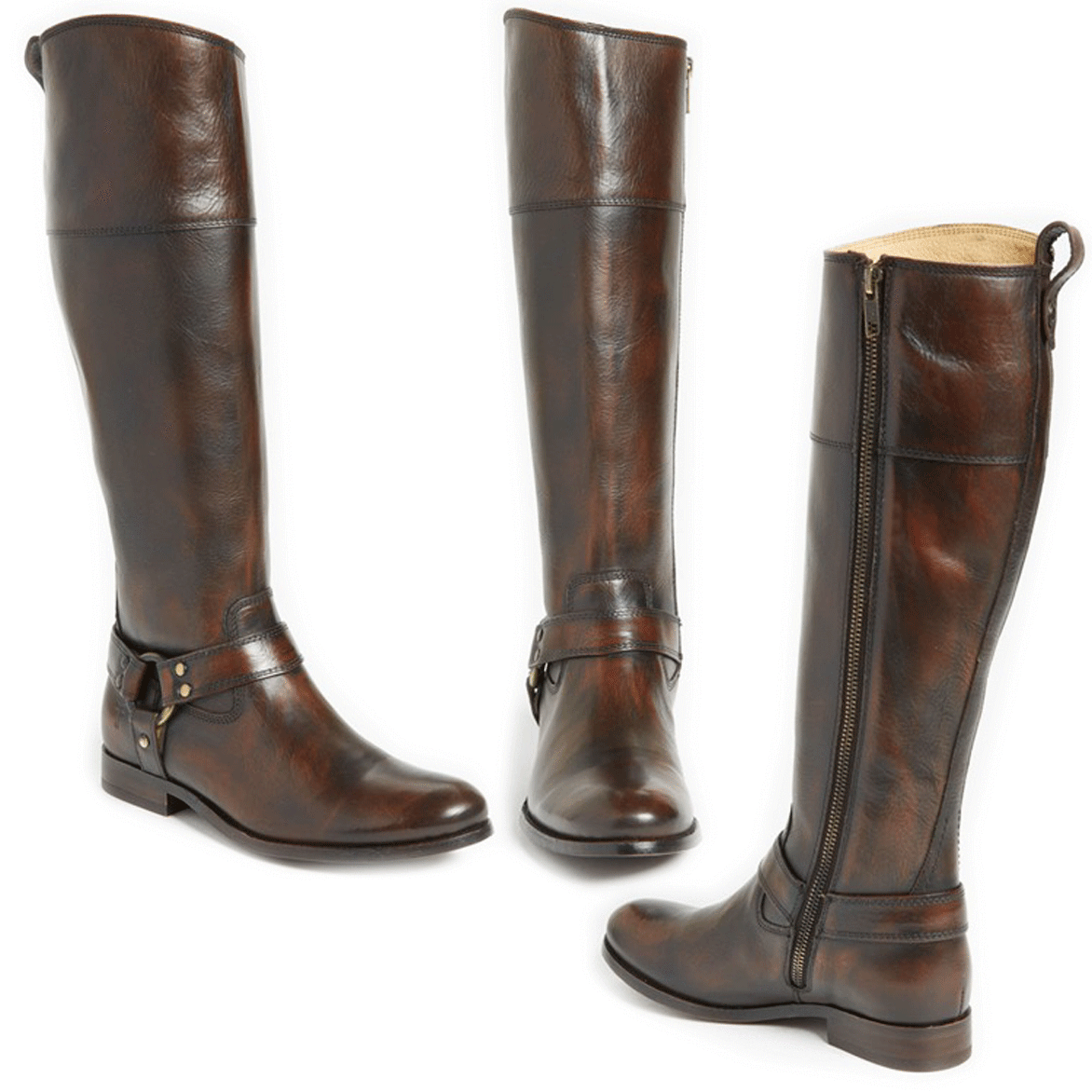 Frye Melissa Imbracatura botas Equitazione Equestre Biker marrón Zip Babuccia Frye Melissa Imbracatura botas Equitazione Equitazione Equitazione Equestre Biker marrón Zip Babuccia servicio de primera clase