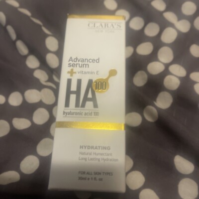 Clara s New York HA ADVANCED HYALURONIC ACID 100 + VITAMIN E SERUM, 1 oz NIB