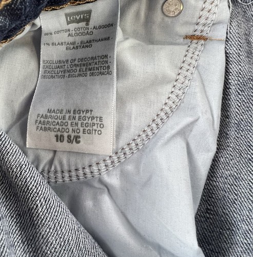 Pantalones de mezclilla ajustados azules talla 10 S Levis para mujer lavado medio 5 bolsillos tiro medio - Imagen 4 de 12