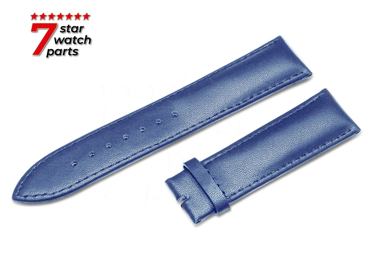 For HUGO BOSS Watch NAVY BLUE Smooth Leather Flat Strap Band
