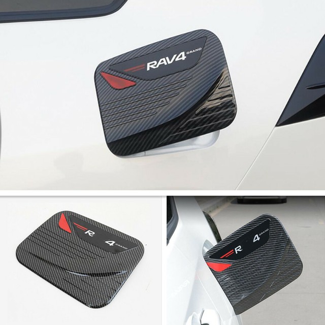 For 2019 2020 Toyota RAV4 Carbon Fiber Car Fuel Filler Covers Gas Tank