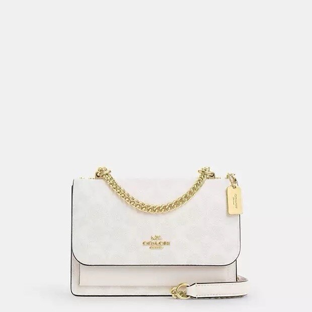 NWT Coach Mini Klare Crossbody Bag In Signature Canvas CW206 Gold