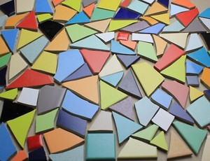 frostsicherer Fliesenbruch verschiedene Farben- bunt Mosaik Garten DIY basteln