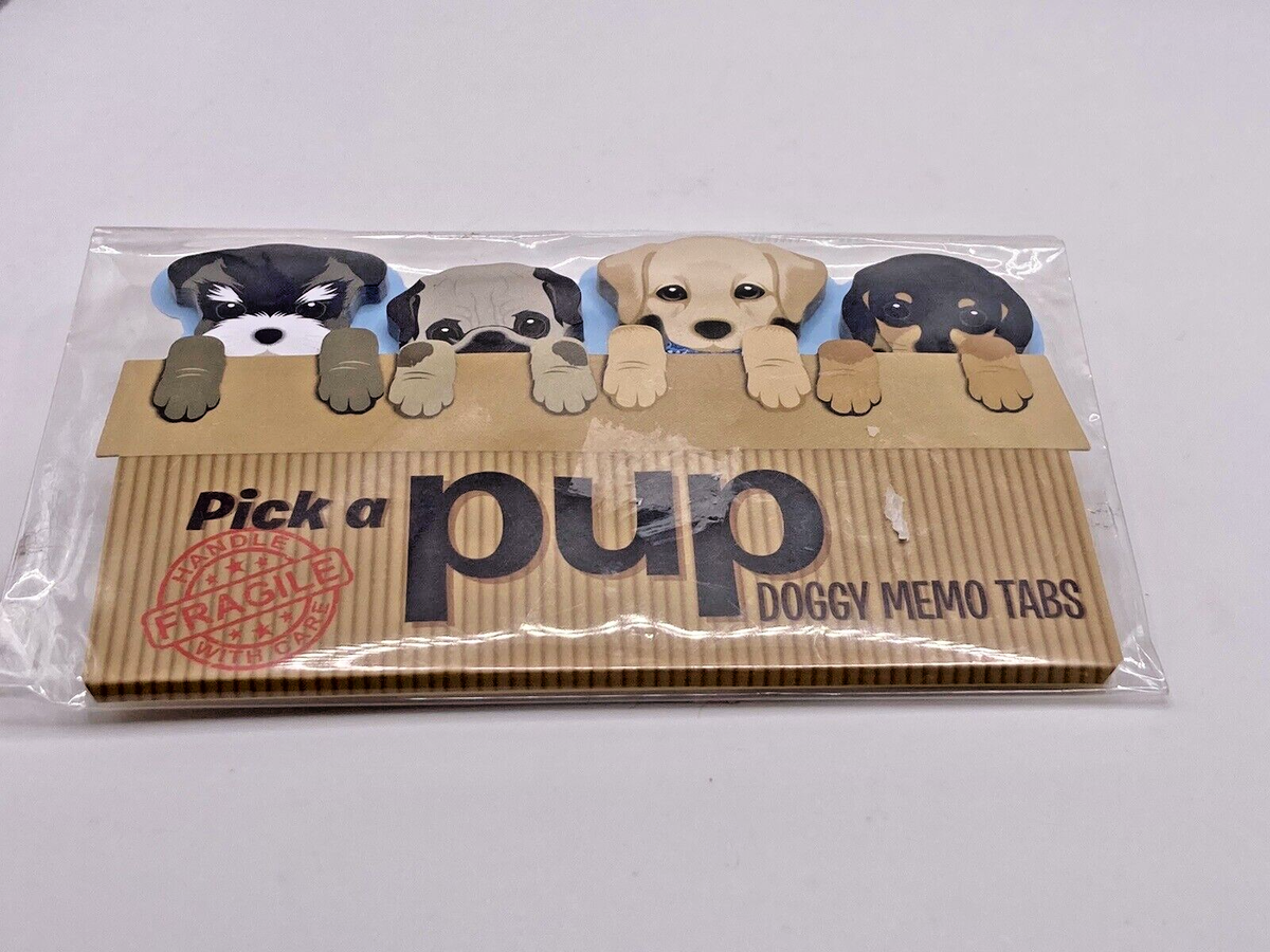 Pick A Pup NEW Doggy Memo Tabs Sticky Pad Set Gift Cute Puppies