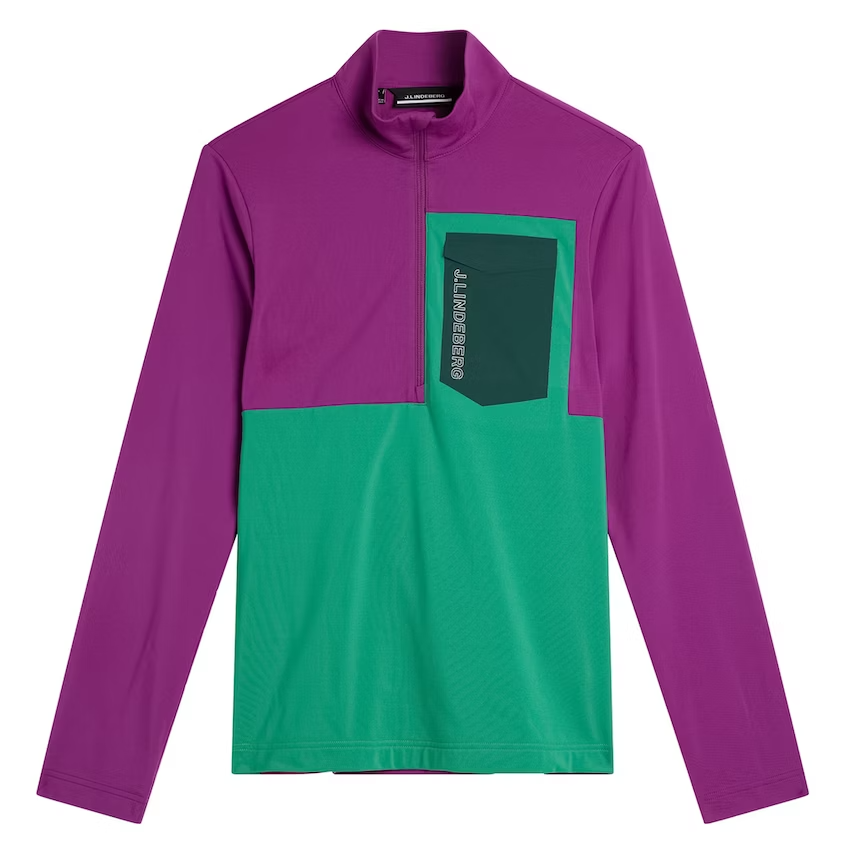 美品❗️【ビューティー&ユース】メンズゴルフウェア M ジョニーカラー J. Lindeberg Methis Mid layer Gioxinia Mens Medium Purple