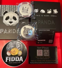 2022 Fiji Panda Ultra High Relief 3D 1 oz silver coin w/BOX & COA - 2.5k made!