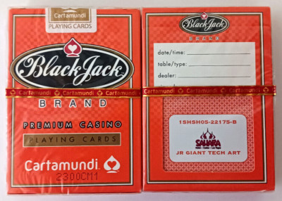 Sahara Casino Las Vegas BlackJack Brand playing cards Orange~Sealed lot of (2):E