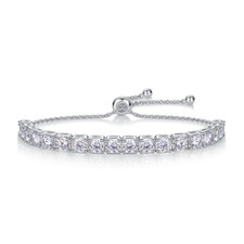 Full D VVS1 Round Moissanite Tennis Bracelet Women Chain 925 Sterling Silver GRA