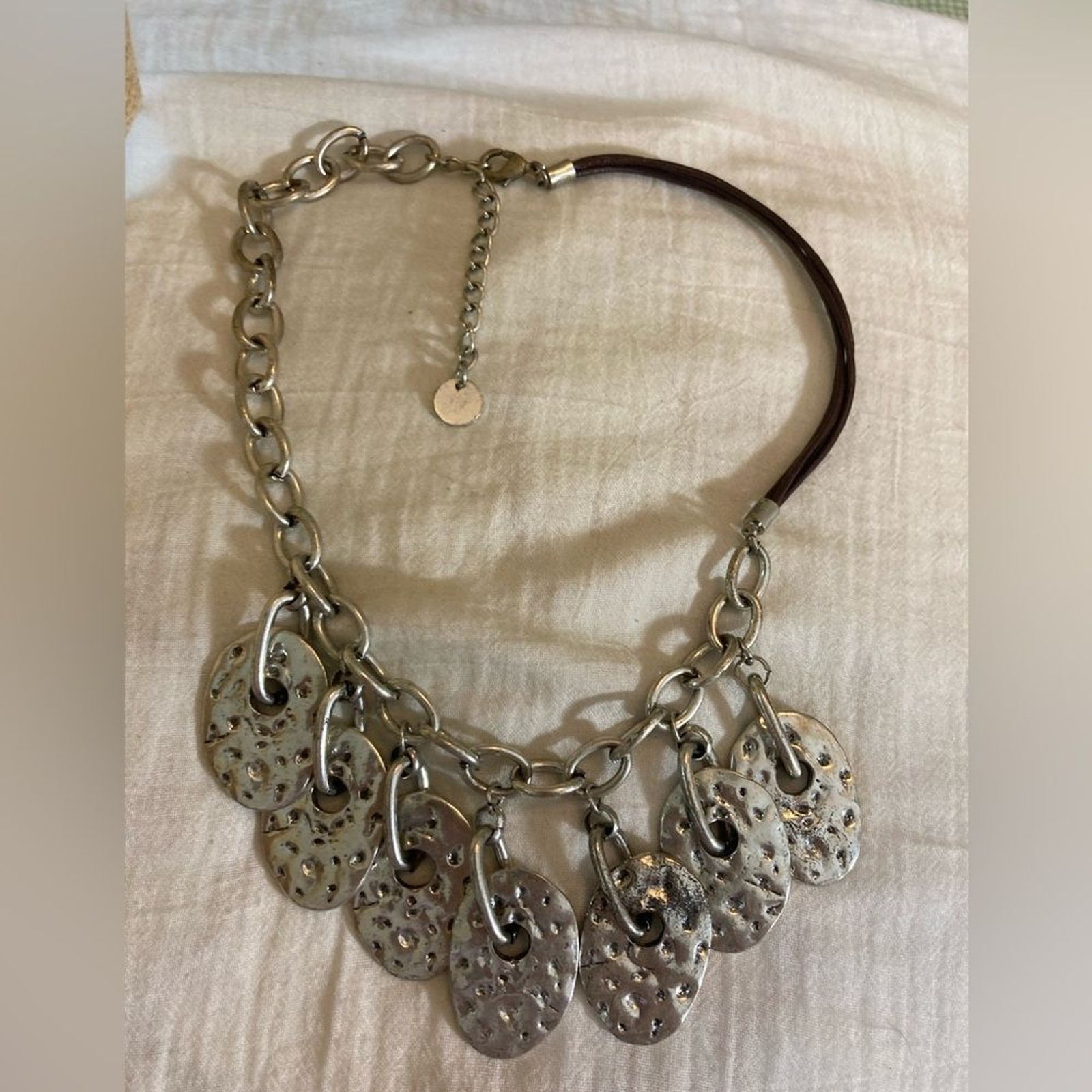 Hammered Brutalist Design statement Necklace - image 9
