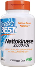 Doctors Best Nattokinase, Non-GMO, Vegan, Gluten Free, 270 Veggie Caps