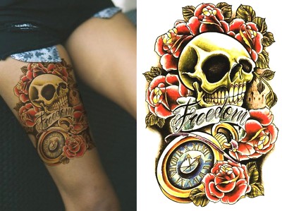 Acquista 1 PC 210*114MM Tatuaggio Temporaneo Tribale Tigre Falso Lupo Bussola Animali Tatuaggi Leone Teschio Corona Nero Body Art Tatuaggi Adesivo Per Donne E Uomini In Italia A Partire Da 0.77 - Foto 9