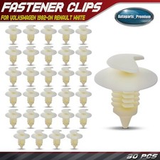 30pcs 9mm Nylon Trim Panel Clips Retainer Fastener For Volkswagen Renault White