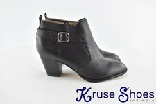 Lands End Women's Tory Leather Ankle Boots  "Black"  Size 8B