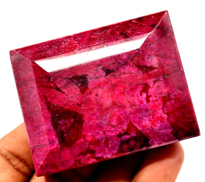 909.5 CT Natural Huge Red Ruby Gemstone Certified Earth-Mined Color-Enhanced !!