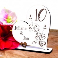 Rosenhochzeit Deko Herz Aufsteller Hochzeitstag 10 Jahre JubiläUm Personalisiert