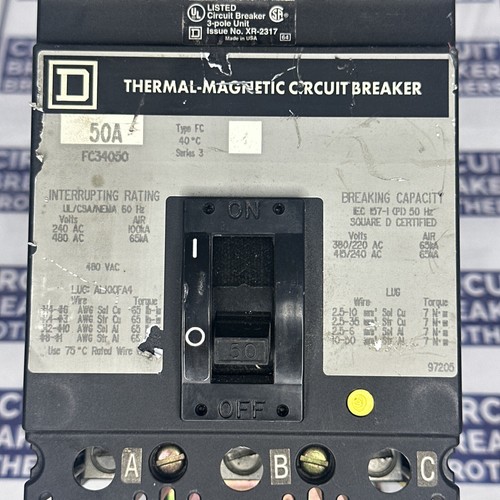 Interruttore Square D FC34050 50 Amp 480V 3 Poli 65k - Garanzia (Spedizione Stesso Giorno) - Foto 2 di 6