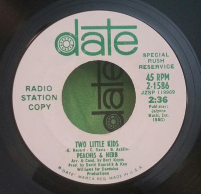 Peaches & Herb  TWO LITTLE KIDS (RARE SOUL PROMO 45) #1586 PLAYS VG++ NO NOISE!