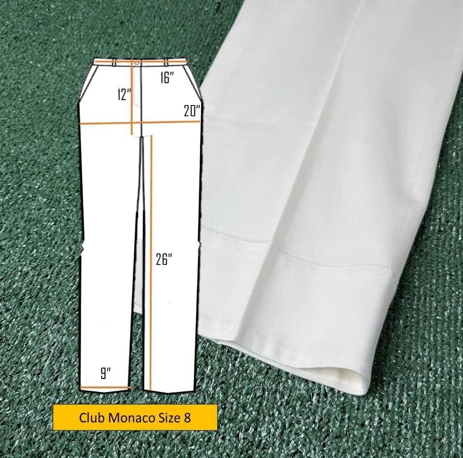 Club Monaco High Rise Enamel Ring Wool Blend Off White Trouser Pants Size 8 NEW - Image 3 of 4