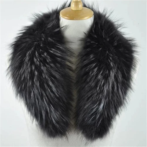 Winter Real Fur Collar Natural Pink Scarf Women Wraps Neck Luxury Scarves Shawl - Picture 11 of 47