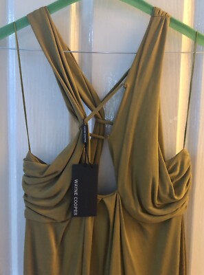 WAYNE COOPER COCKTAIL EVENING DRESS DESIGNER DRAPED GRECIAN MAXI RP$350  GREEN 10 | eBay Australia