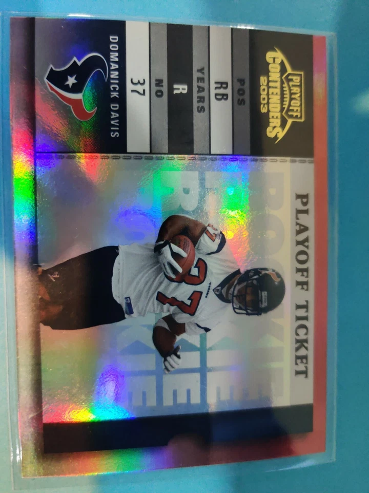 Boleto de playoffs Contenders 2003 fútbol americano Domanick Davis Playoffs RC #164 --/30 Foto 3 de 4