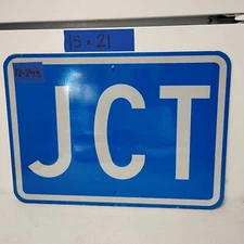 Street Traffic Road Highway Sign JUNCTION Blue JCT  21"X 15"  12-245