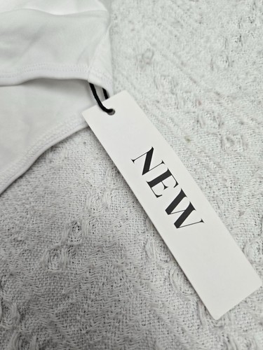 White Wrap-Style Bodysuit With Short Sleeves & V-Neckline Stretchy Polyester/Spa - Picture 5 of 6