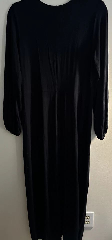 Maxi Vestido Haute Hippie Tribe Negro Maya Manga Larga Frontal Abertura Talla L Nuevo sin Etiquetas Foto 3 de 4