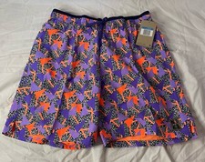 Nike Swim Trunks Men  s Size Medium 7" Volley Shorts Purple Orange NESSC45 New