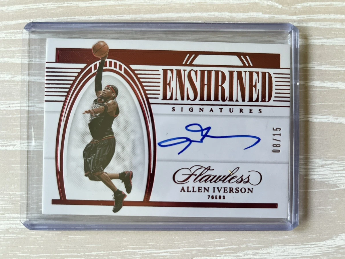 Allen Iverson 2021-22 Panini Flawless Enshrined Rare 8/15 Red Jersey Auto
