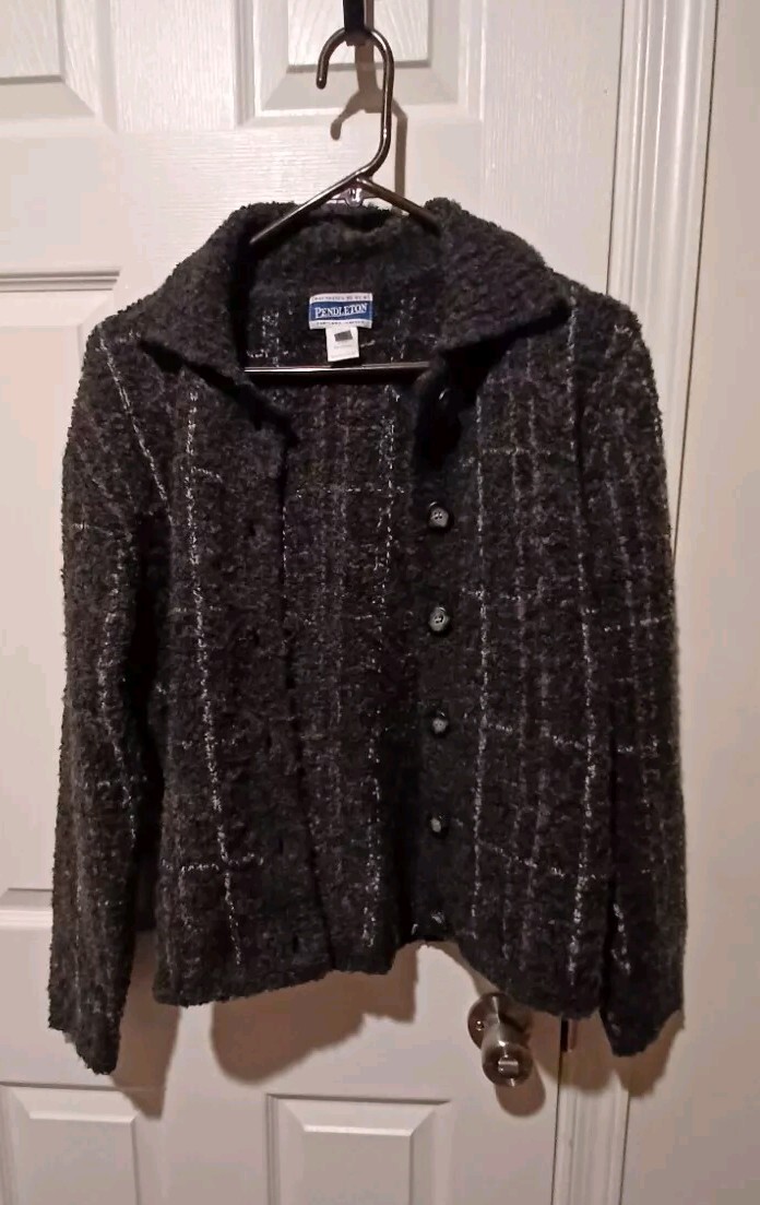Women's Dark Gray Pendleton Button Down Sweater S… - image 1