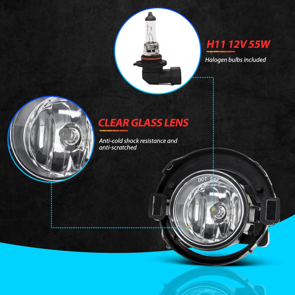Fog Lights Assembly for 2005-2015  Nissan Xterra 2010-2017 Frontier with Bubls Foto 4 de 4