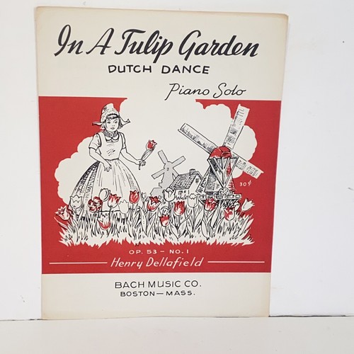 Vintage 1953 In A Tulip Garden Dutch Dance Piano Solo Sheet Music