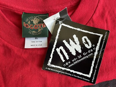 Rare Vintage NWT NWO New World Order Black Logo Red Shirt XL WCW