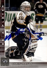 Chris Mason - Signed 2001-02 In The Game Be A Player Rookie Card #234