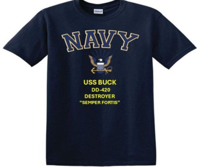 USS BUCK  DD-420 * DESTROYER*EAGLE SHIRT* NAVY OFFICIALLY LICENSED