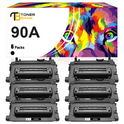 6x Toner Kompatibel with HP 90A CE390A LaserJet 600 M601n M602 M602dn M603n