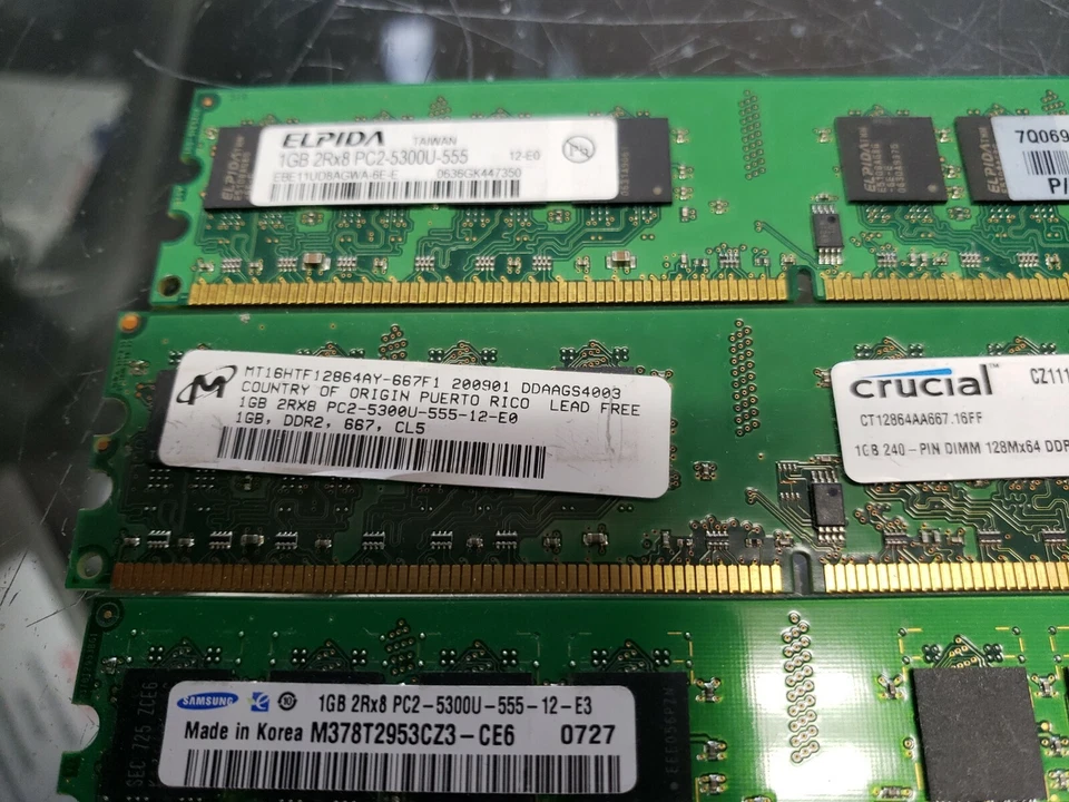 1GB DDR2 PC2-5300U Desktop intel Memory TESTED WORKING FREE SHIPPING - Image 2 of 3