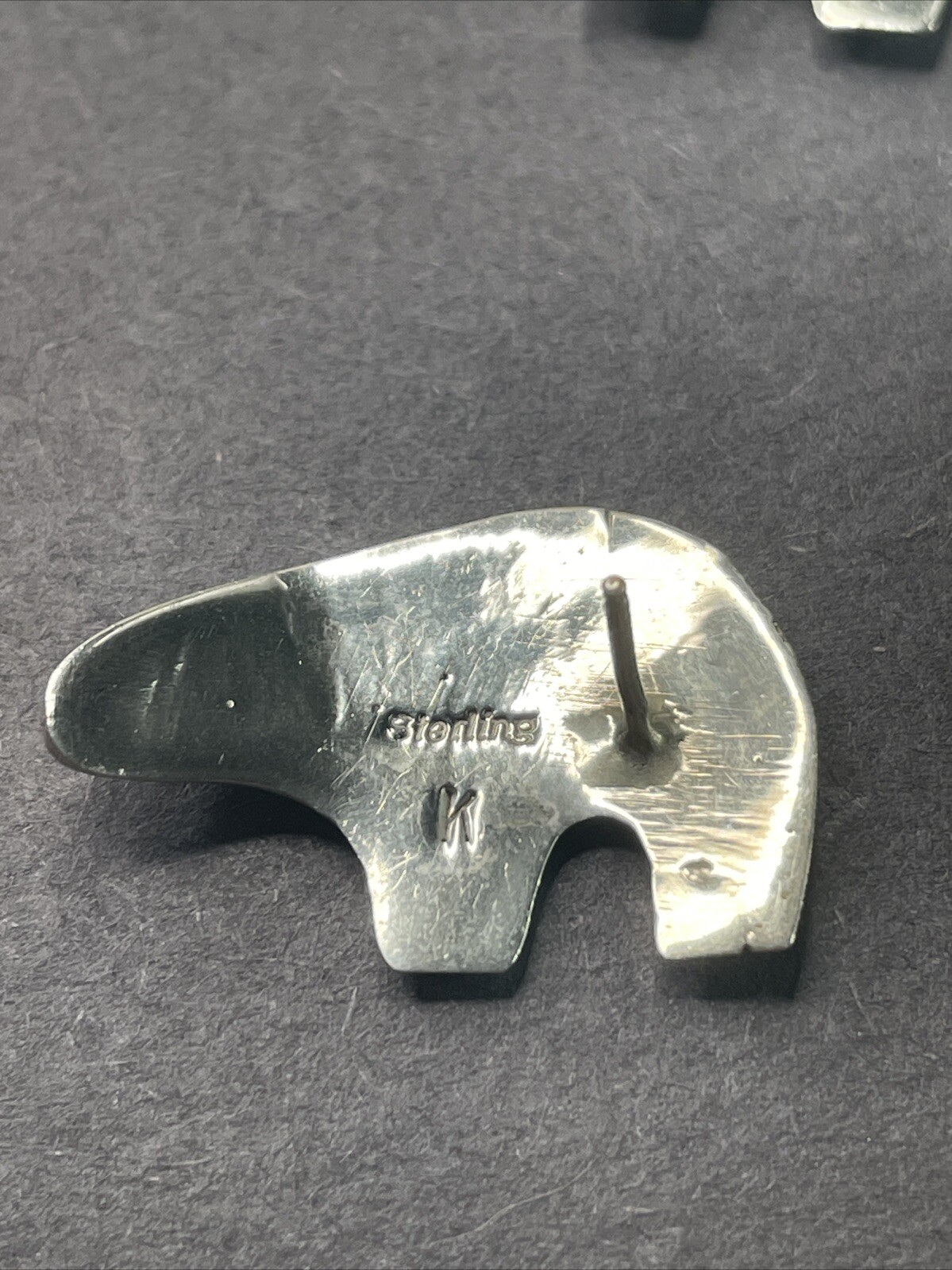 Vintage Solid Sterling Native American Bear Shape… - image 2