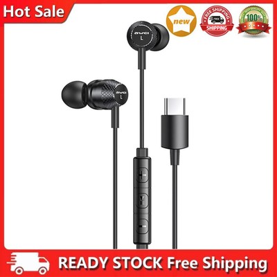 AWEI TC-5 Kabelgebundene In-Ear-Ohrhörer, USB-Typ-C-Stecker, HiFi-Bass-Sound-Hea