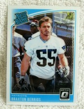 BRAXTON BERRIOS RC 2018 OPTIC O CHROME ROOKIE#192 CARD!MIAMI/PATRIOTS WR RC/JETS