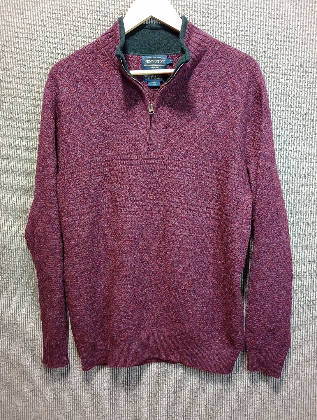 Pendleton Men's Washable Wool Size Medium Quarter… - image 7