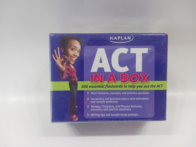 Kaplan ACT in a Box 600 Essential Flashcards Math/Writing/Vocabulary/Biology New