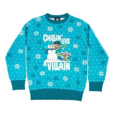 Pull De Noël Enfant Pour Enfants Batman Robin Chillin Comme Un Vilain Âge 7-8 - Photo 1/4
