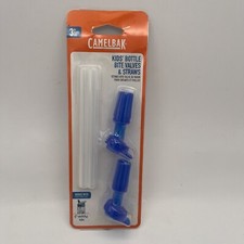 NEW 2 Camelbak Kids Bottle Bite Valves And Straws Replacement For Eddy Kids Blue