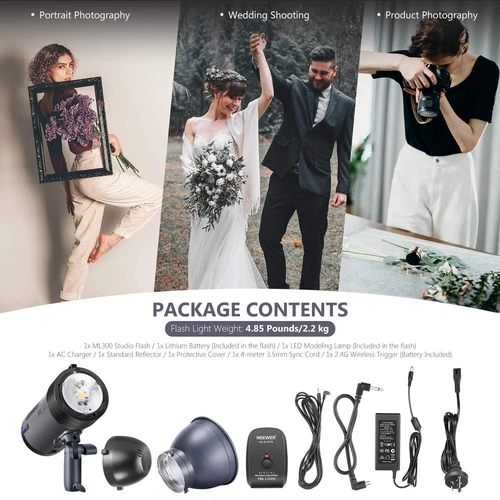 Neewer ML300 300W Cordless Strobe Flash Monolight with 2.4G Trigger & Bowens Mou - Picture 8 of 8