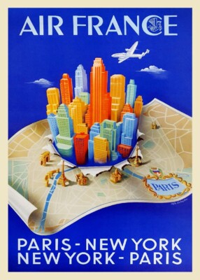 Affiche Air France Côte d'Azur A096 30x40 cm - Réédition musée Air